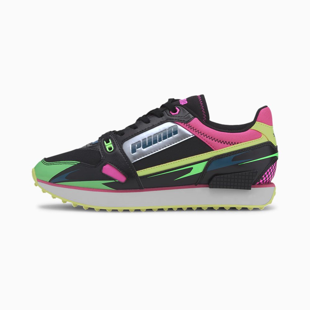 Puma Mile Rider Sunny Getaway Női Sportcipő - Fekete/Zöld ( Hungary - GCBYW1506 )